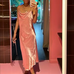 Rose colored satin dress